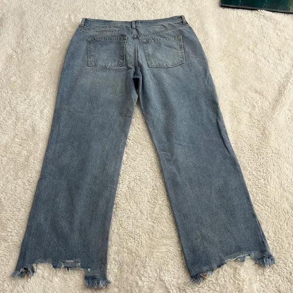 Free People Womens Straight Leg Denim Raw Hem Sz 30 Boho Indie Casual Preppy - Image 3
