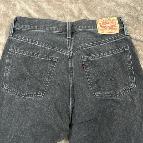 Levi’s 501 black raw hem jeans button fly 27/30 - Image 3
