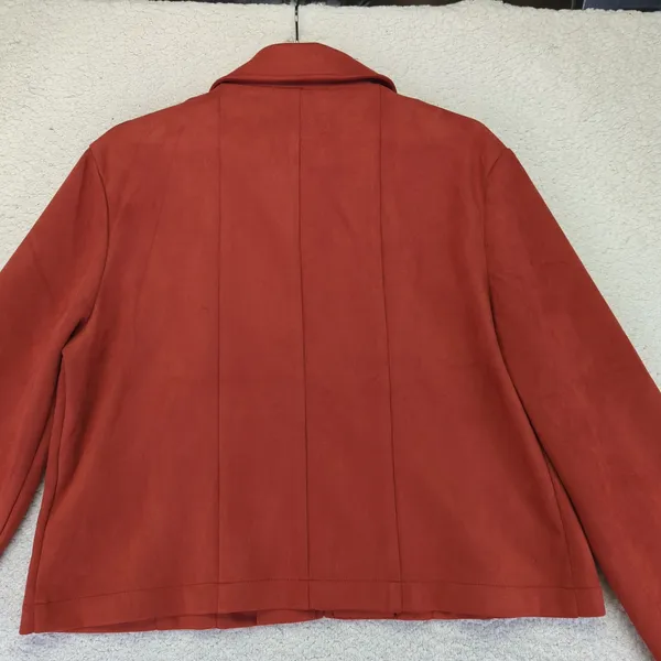 BAGATELLE Women's Rust Red Faux Suede Zip Front Jacket XL Casual‎ - Image 10