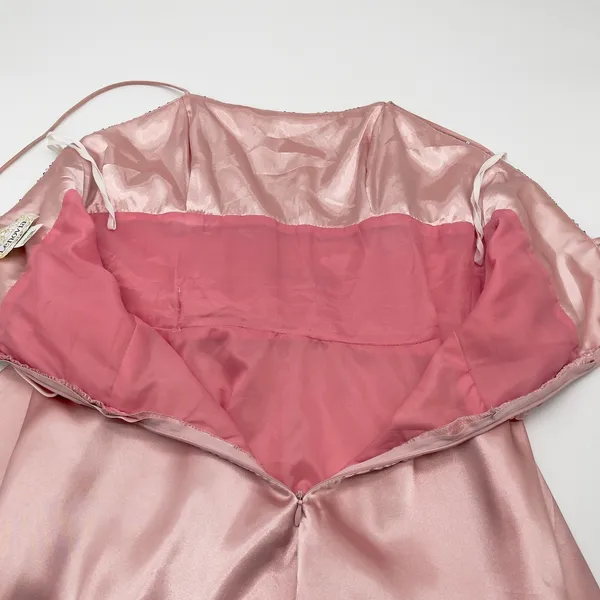 Vtg Lenovia Sequin Satin Dress Medium Prom Formal Y2K Coquette Balletcore Glam‎ - Image 11