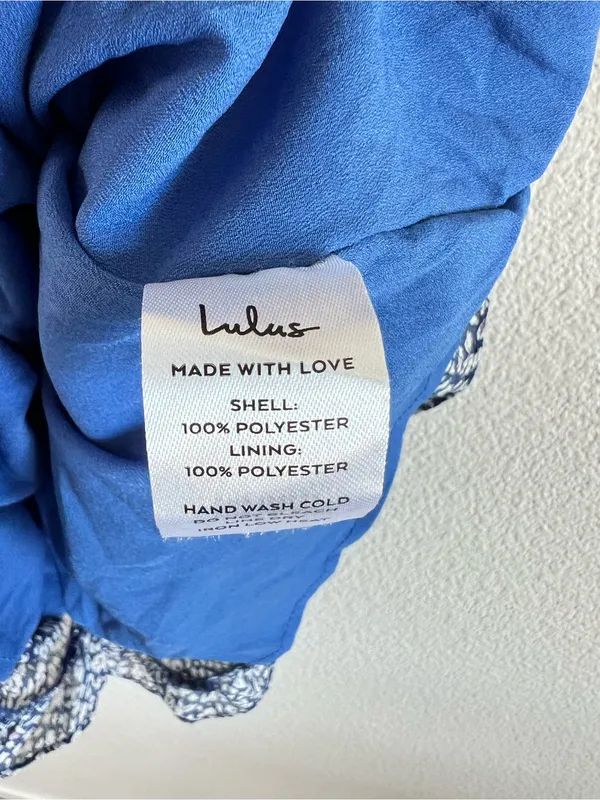 Lulus Women's Walk‎ the Walk Blue Floral Print Ruched Bodycon Mini Dress - Image 4