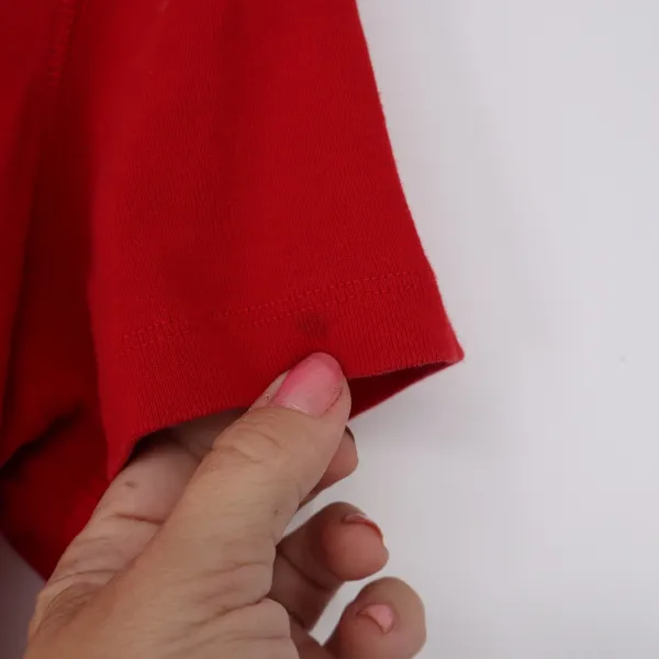 St. John's Bay Polo Shirt Womens Large Red V-Neck Short Sleeve Pocket Good - Image 3