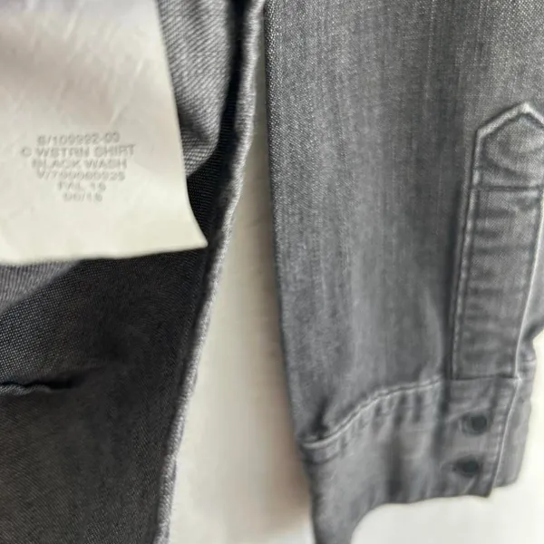 Gap 1969 Western Denim Shirt‎ Womens XS Black Wash Long Sleeve Button Up Cotton - Image 4