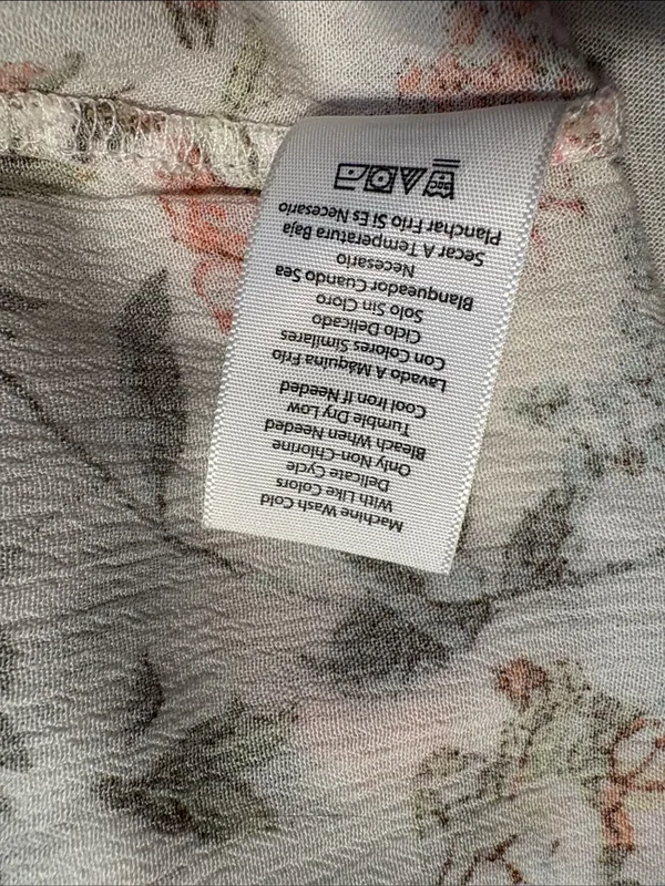 Frye Floral Button-Front sleeveless Maxi Dress White with Pink & Olive large - Image 9