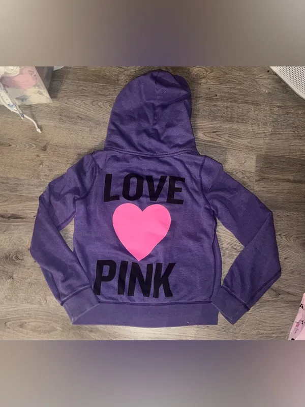 PINK Victoria’s Secret OLD PINK Vintage Y2K STYLE 2011 purple hooded jacket - Image 2