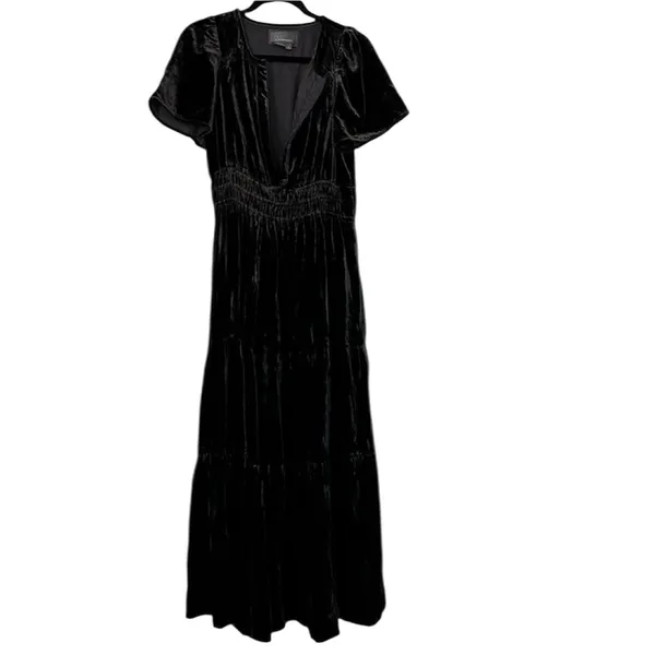 Anthropologie Somerset Velvet Maxi Dress Womens Small Black - Image 4