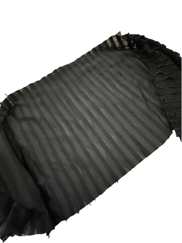 CHRISTOPHER & BANKS Textured Ruffle Scarf 11” x 72” Black EUC - Image 6