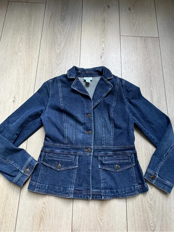 Ann Taylor LOFT Women's Blue Stretch Denim Jean Jacket Size 10 - Image 6