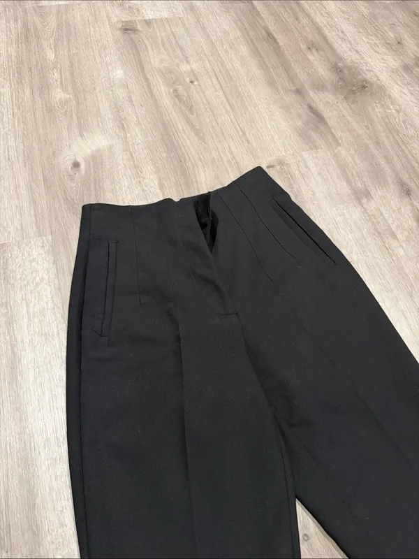 Zara Black Cropped High-Waist Slim Pants - Image 6