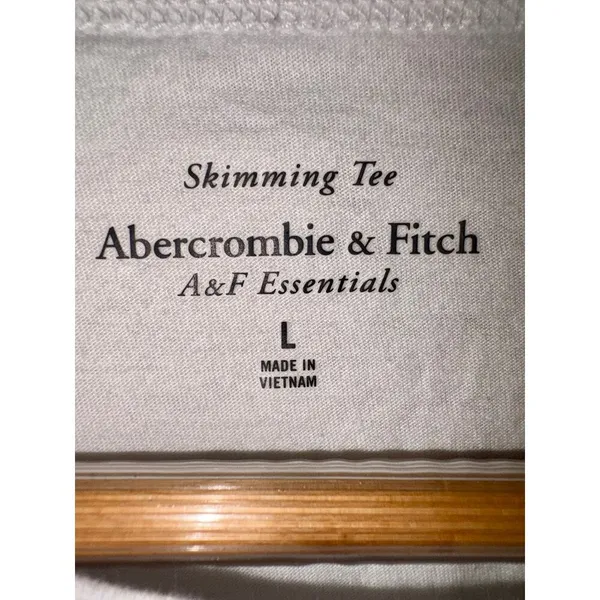 NWT Abercrombie & Fitch AF Essential White Green Yellow Short Sleeve Shirt Sz L - Image 4