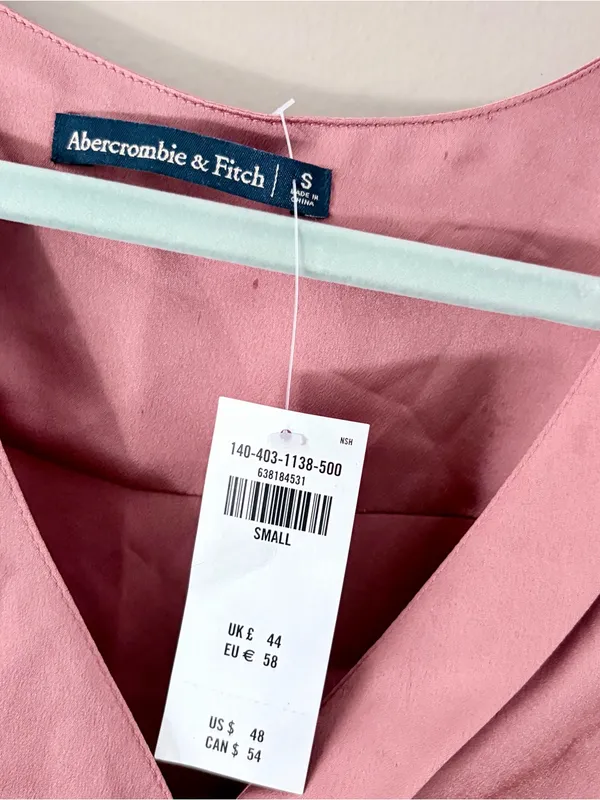 Abercrombie & Fitch Dusty Rose Satin Wrap Blouse - Image 2