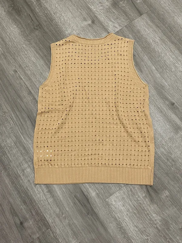 Tan knit Vest Tank Up/Camis - Image 4