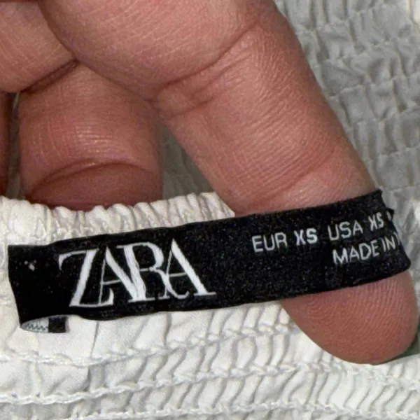 Zara XS White Ruched Tube Top - Image 6
