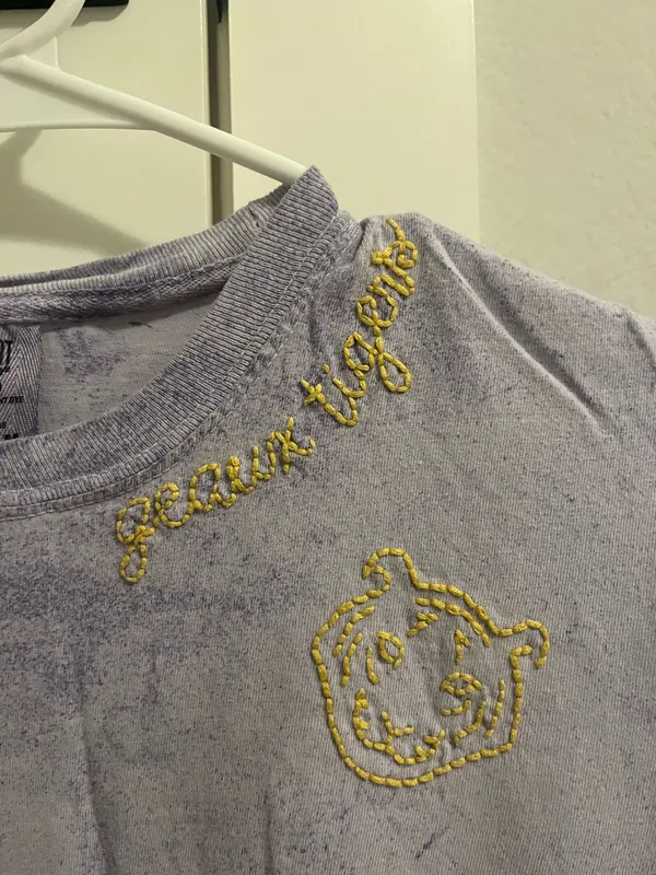 Comfort Colors LSU Tigers embroidered tee - Image 2