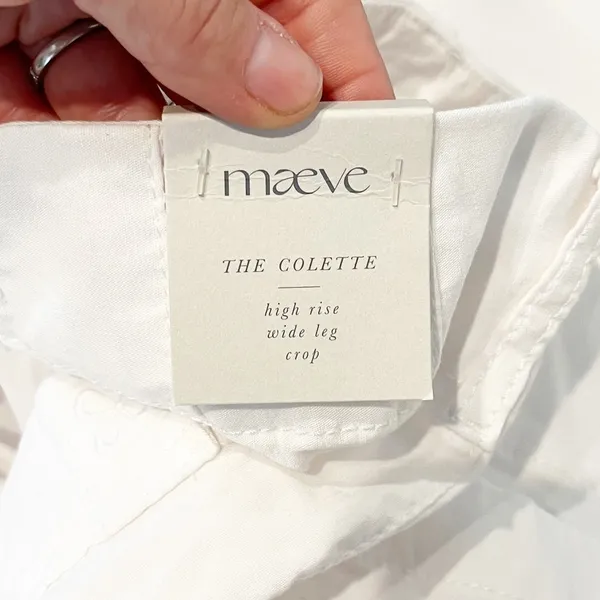 Maeve by Anthropologie The Colette High Rise Wide Leg Cropped Pants White 26 - Image 4