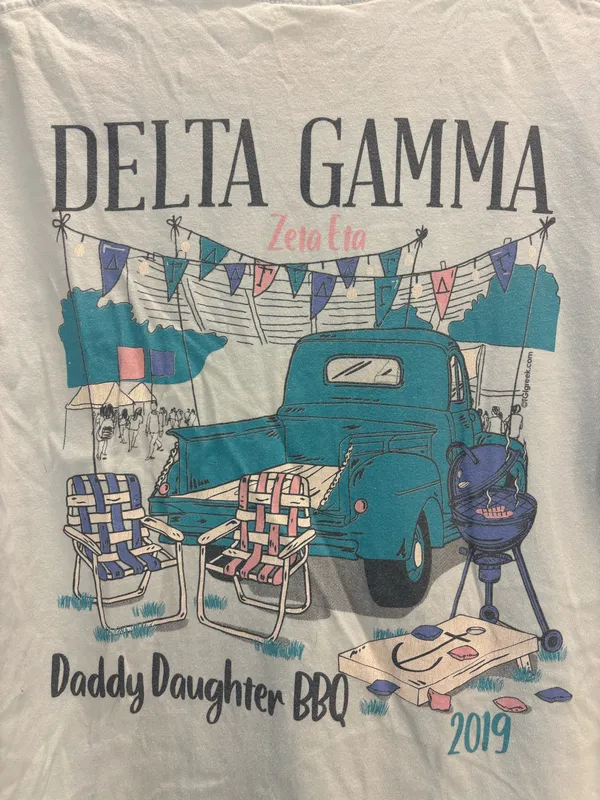 Delta Gamma DG Comfort Colors Baby Blue Dad’s Day T-Shirt - Image 4