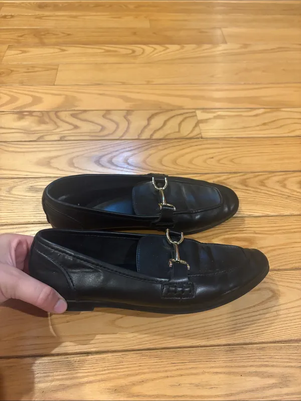 A New Day Black Square-Toe Loafer Flats with Horsebit Detail Size 6.5 - Image 4