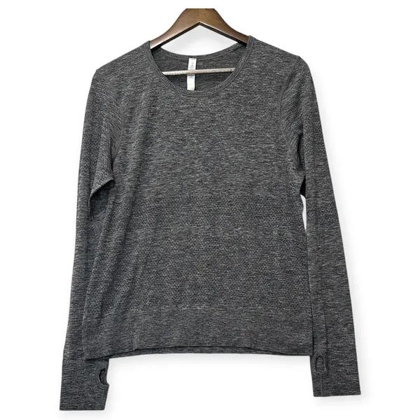 Lululemon Swiftly Tech Long Sleeve Gray Space Dye Athletic Gorpcore Womens 10 - Image 2