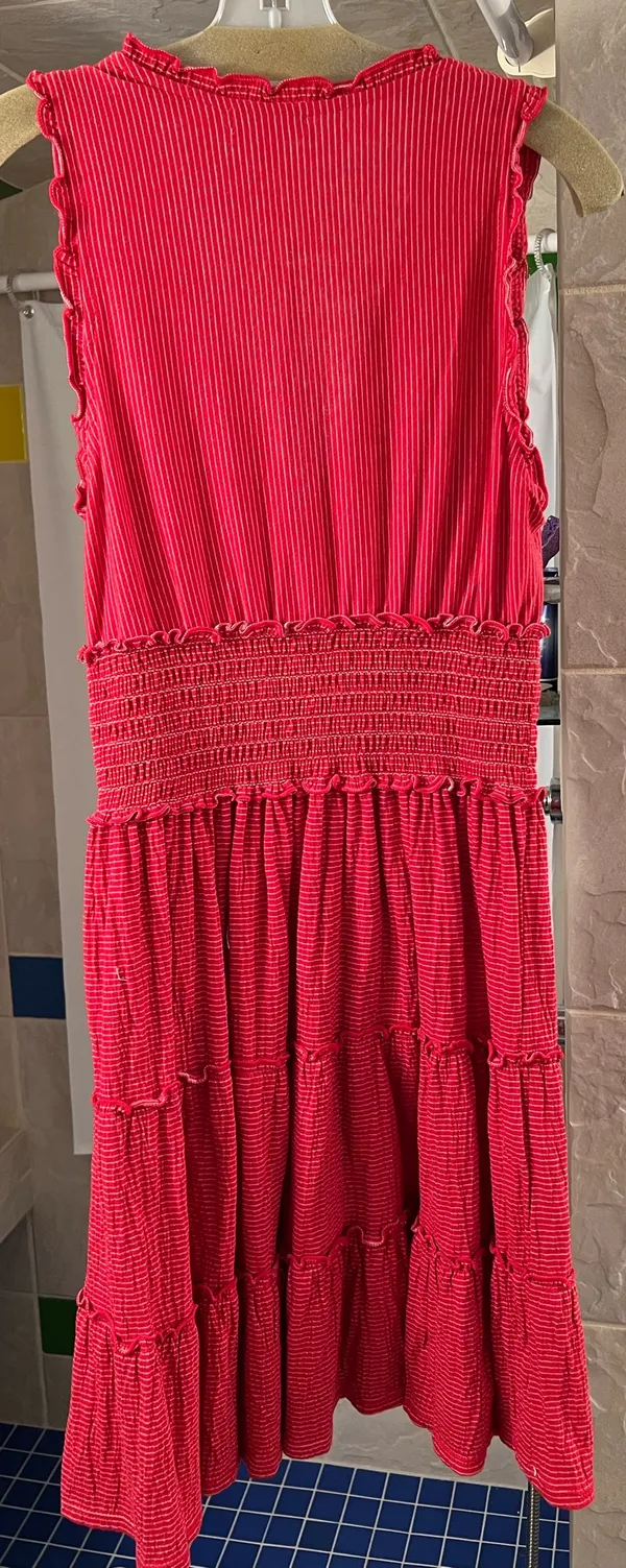 Max Studio Red Striped Sleeveless Dress - Image 2