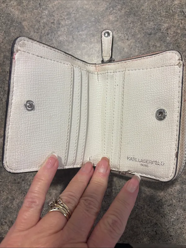Karl Lagerfeld Cream Paris Sketch Zip Wallet with Multicolor Accents - Image 2