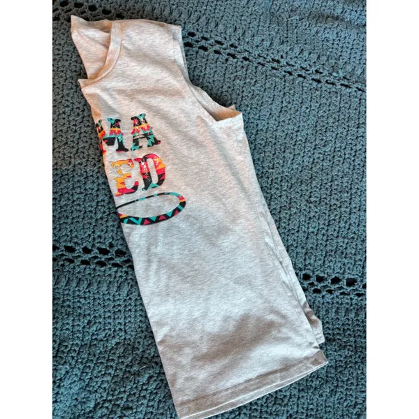 Mama Tried Southwestern Graphic Muscle Tank Top Heather Gray Small - Image 2
