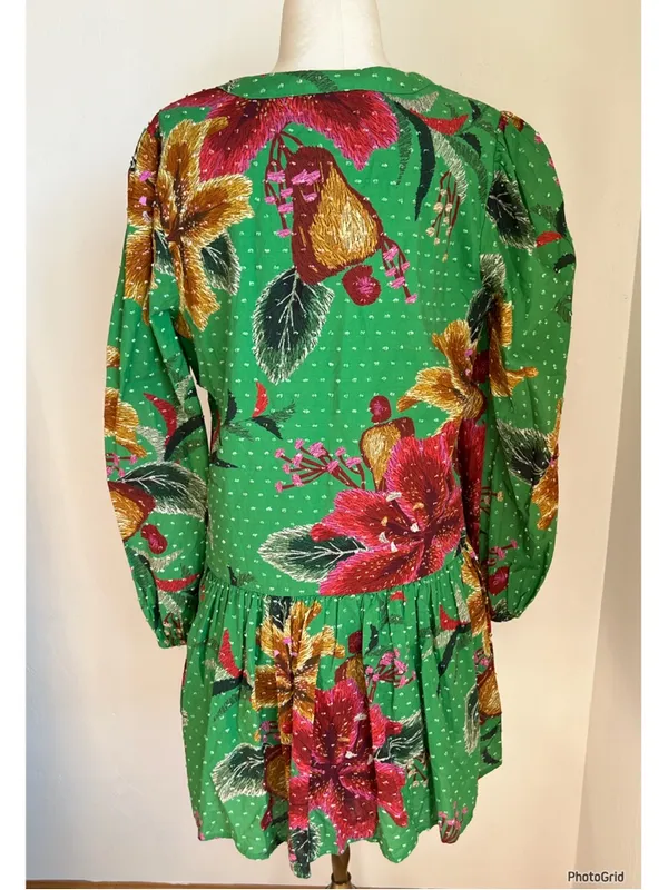 Anthropologie Farm Rio Jimena Tunic Dress Green Printed XS - Image 3
