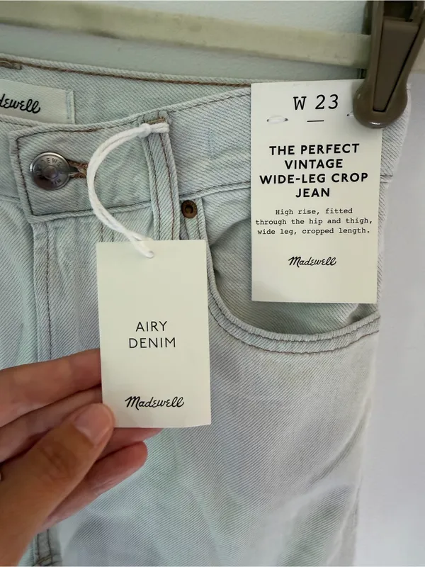 Madewell Light Wash the perfect vintage Wide Leg crop Jeans 23 - Image 3