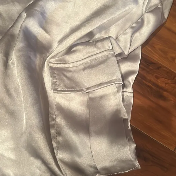 Women’s Silk Pants Silver - Image 2