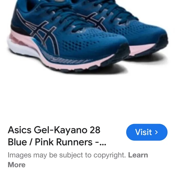 Asics Blue and Pink Gel-Kayano 28 Women's Running Shoe - Image 12