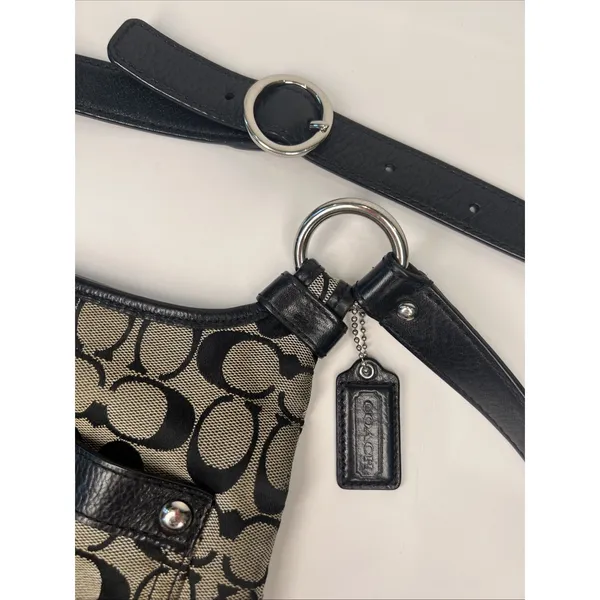 Coach Penelope F15513 Signature Y2K Turnlock Crossbody Shoulder Bag Black - Image 9