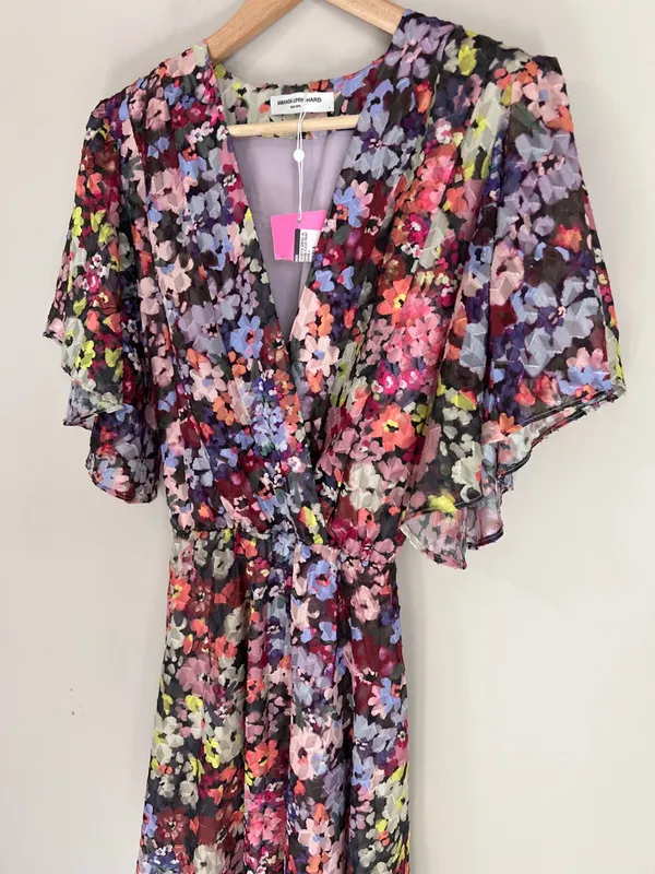 Amanda Uprichard Mini Dress‎ Floral Belted Sz Large - Image 3