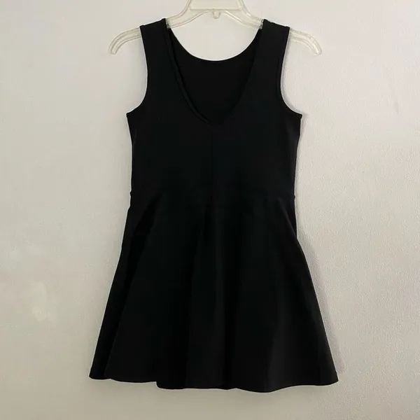 Black Athletic Tennis Dress XS Built In Shorts Active Mini Dress - Image 3