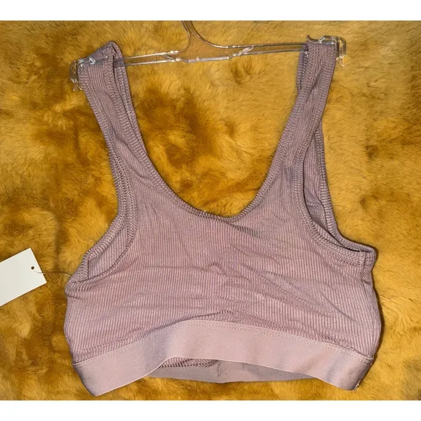 Steve Madden Ribbed Bralette Lounge Activewear Top,‎ Bark, Size M, NWT - Image 2