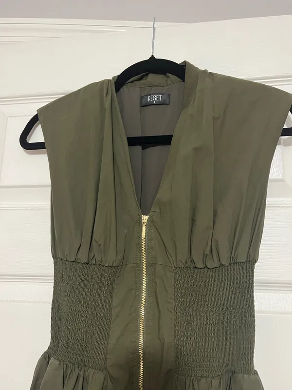 Reset Zipper Midi Dress Green - Image 4