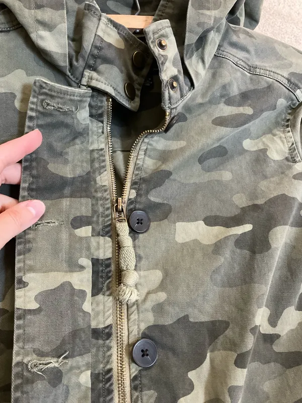 Lucky Brand Camo Coat Green Parka Anorak Jacket Women’s - Image 8