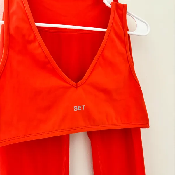 Set Active Orange Sportbody Two Piece Sports Bra and Legging Set - Image 3