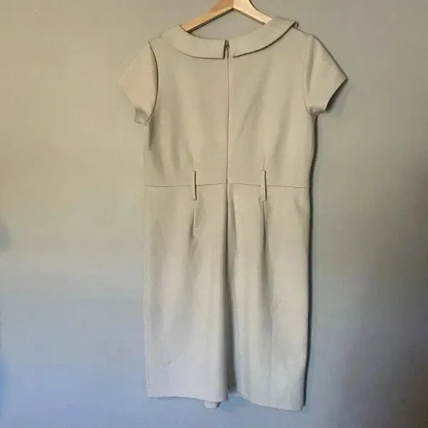 Adrienne Vittadini Neutral Sheath Dress Size 10 Beige Short Sleeve‎ Minimalist - Image 4
