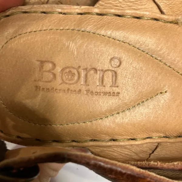 Born Emmy Quarter cork wedge Sandals‎ brown leather straps women's size 40 - Image 8