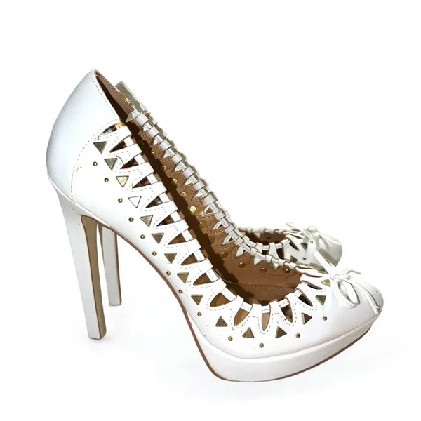 Izabella Rue Women's White Heels Size 7 - Image 4