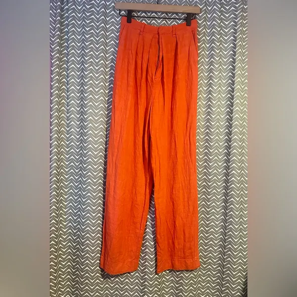 Free People | Free In You Pull On Pleated Trousers, Orange, XS - Image 5