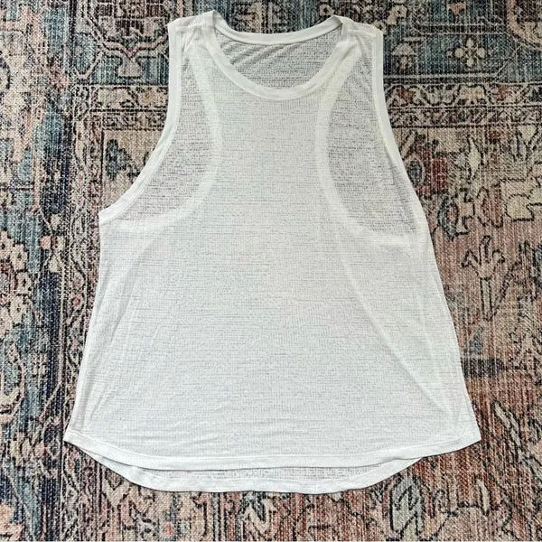 Lululemon Timeless Classic Tank White Athletic Sheer Sleeveless Shirt Racerback - Image 4
