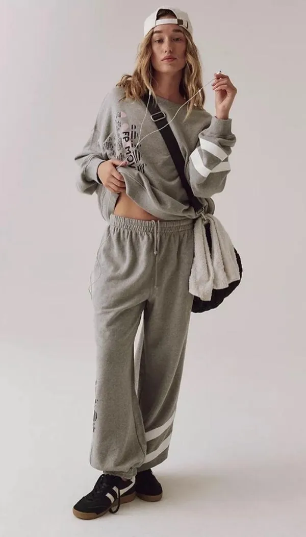 NWT Free People Movement All Star Logo Pants In Heather Gray White Combo $98 MSRP No refunds or cancellation’s - Image 4