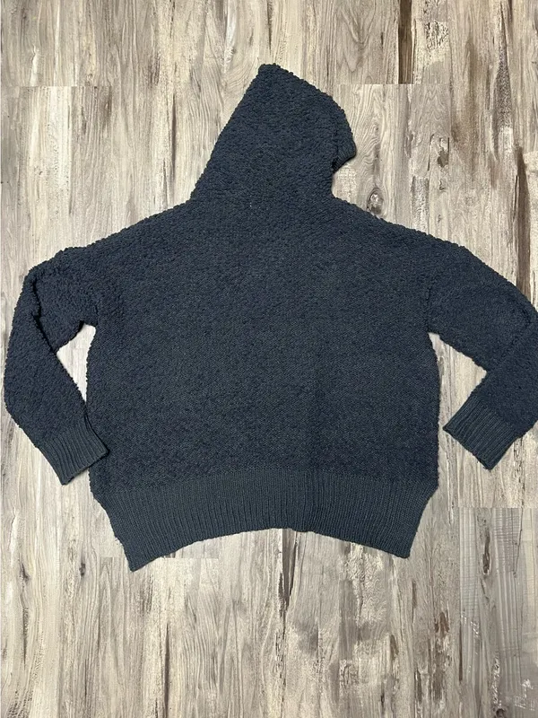 POL Popcorn Knit Hooded Sweater Gray 2XL Plus - Image 5