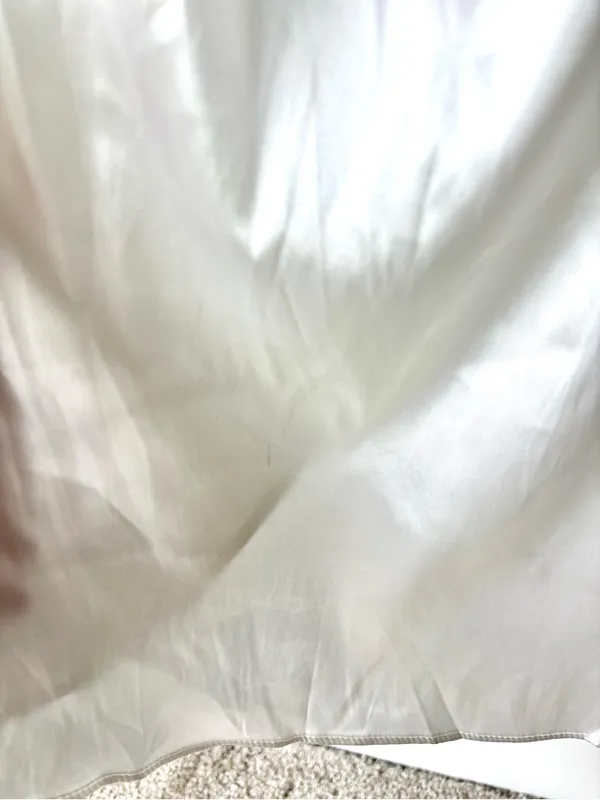 Mable Anthropologie White Satin Midi Asymmetrical Dress Bridal Shower Wedding - Image 14
