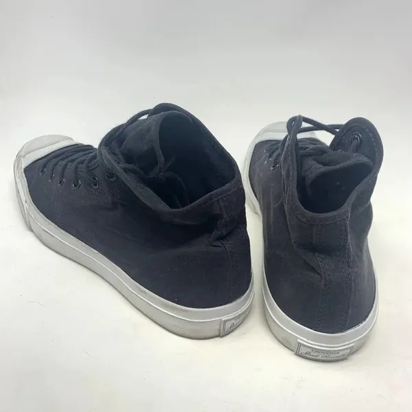 Converse Jack Purcell Canvas High Top Sneakers‎ Black White Size 10.5 - Image 7