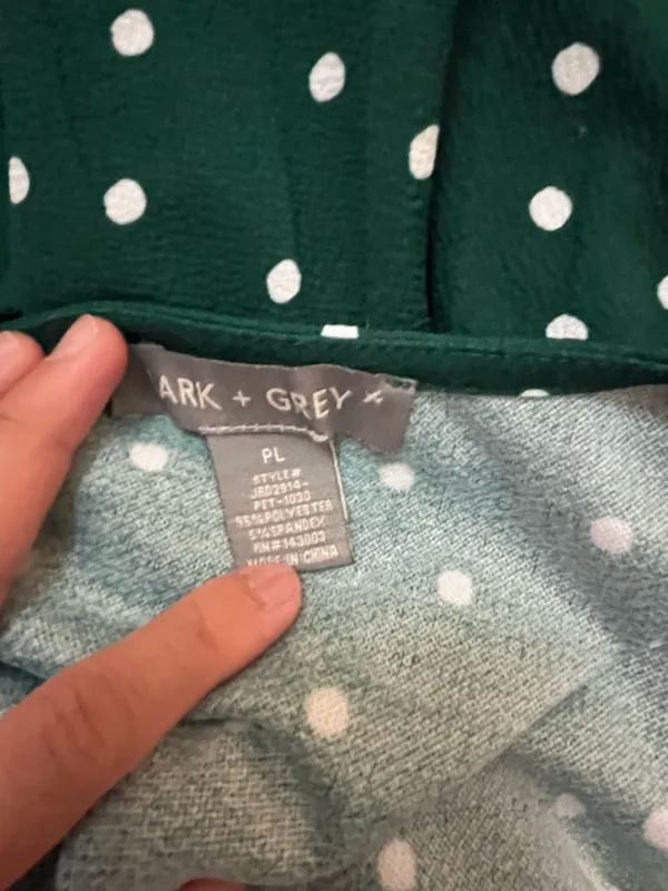 Green Polka dots midi dress Size Petite Large - Image 4