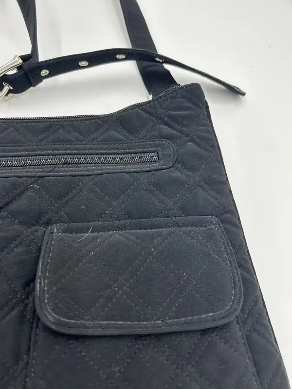 Vera Bradley Black Microfiber Hipster Large Adjustable Strap Crossbody Bag - Image 3