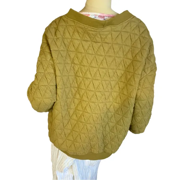 Mecloth Olive Green Quilted Knit V Neck Cardigan (Xl) - Image 4