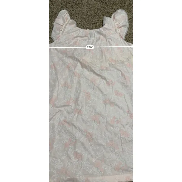 Vintage Komar Pink Floral Lace Trim Ruffle Nightgown Made in USA Medium 33155 - Image 4