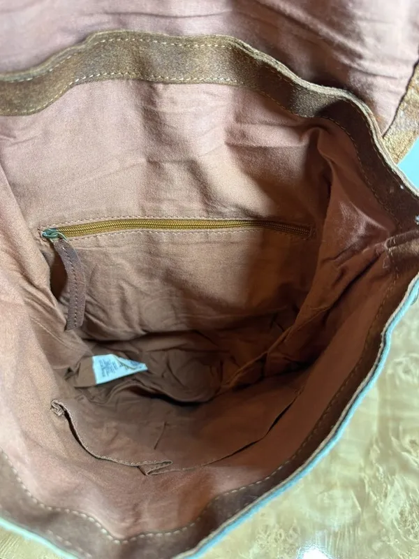 We The Free Free People Colorblock Suede Convertible Backpack Purse Leather Bag - Image 4